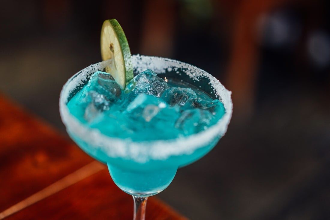 blue frozen margarita cocktail